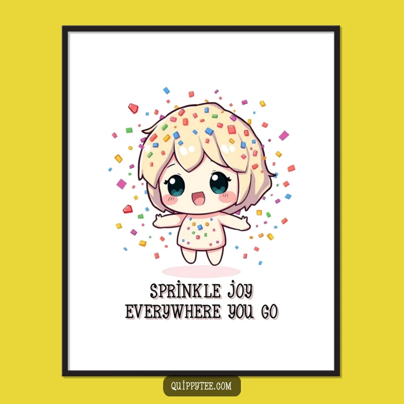 Free Printable Wall Art: Confetti Sprite Joyful Explosion! Hilarious Downloadable Art for Fun Decor.