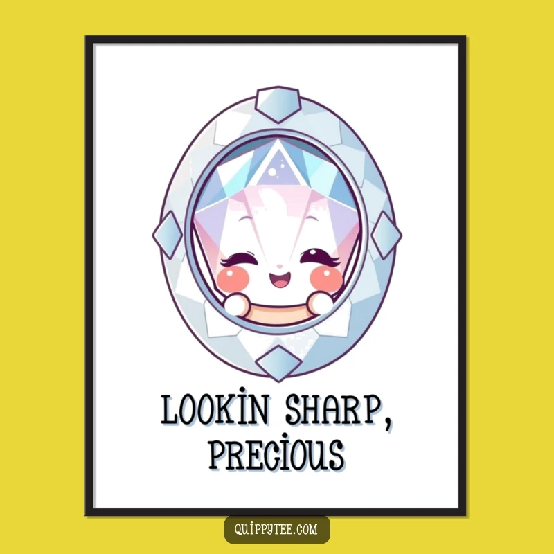 Free Printable Wall Art: Winking Gemstone Portrait, Funny Downloadable Decor for Charm