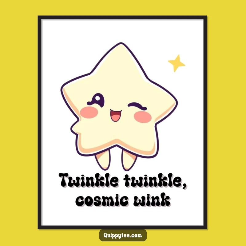 Funny Free Printable Wall Art: Playful Winking Star - Quirky Decor Download