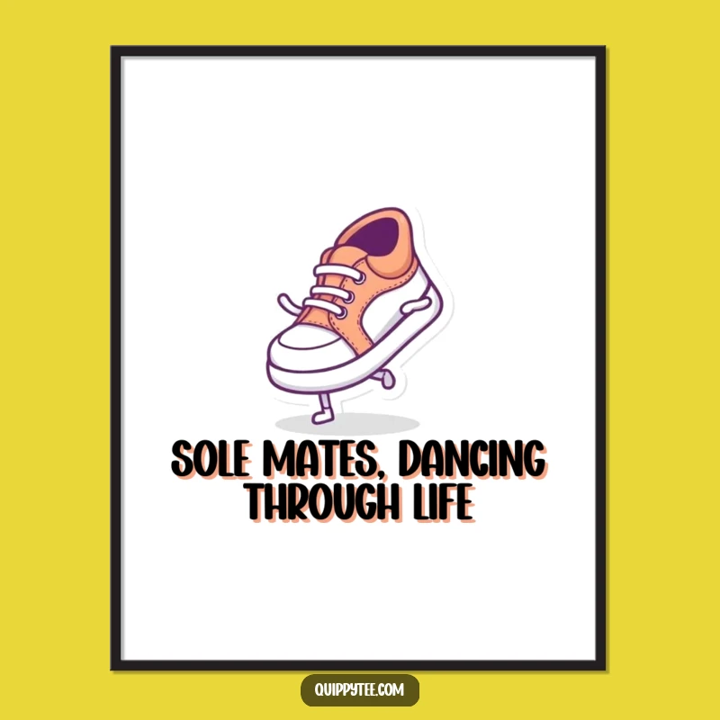 Funny Free Printable Wall Art: Silly Dancing Shoe - Quirky Decor Download