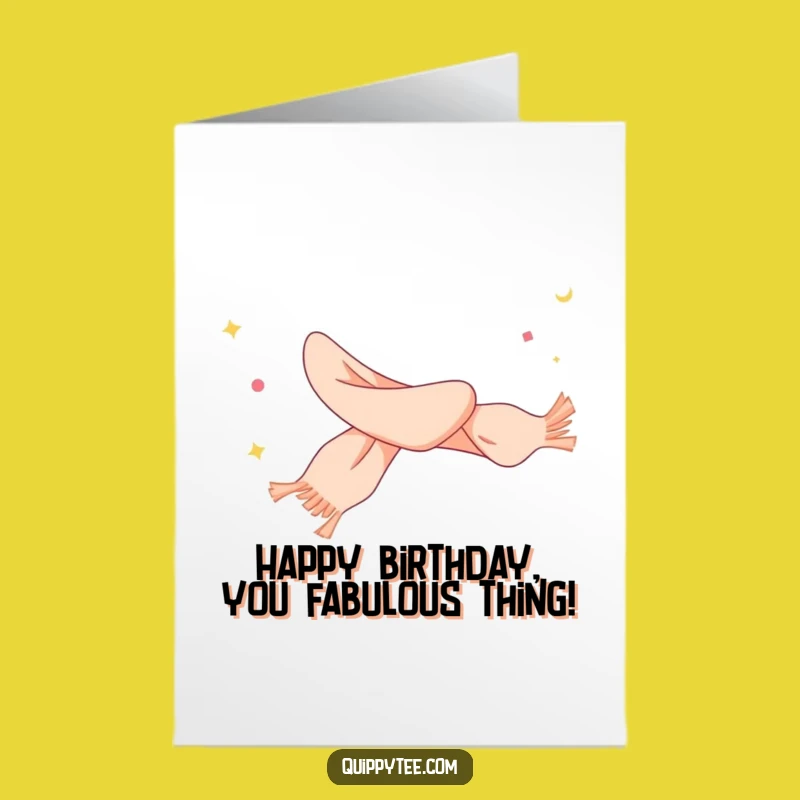 Free Printable Birthday Card: Whimsical Scarf Fluttering Fun, Funny Downloadable Gift