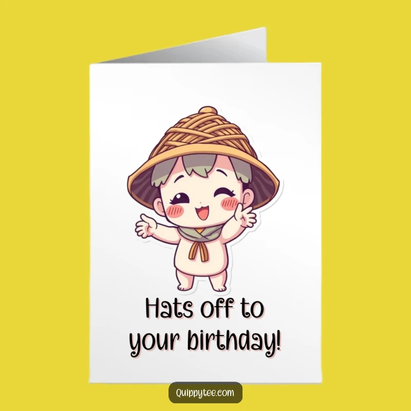 Free Printable Funny Birthday Card: Quirky Hat Character Downloadable Gift