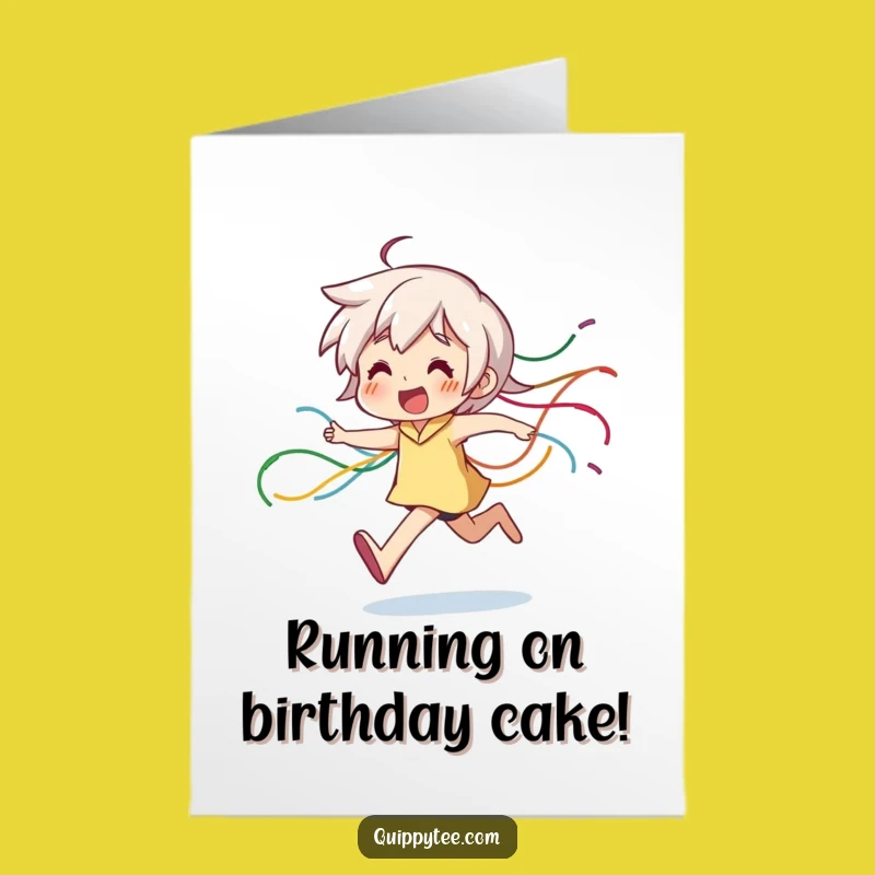 Free Printable Birthday Card: Joyful Thread Runner Character Downloadable Gift