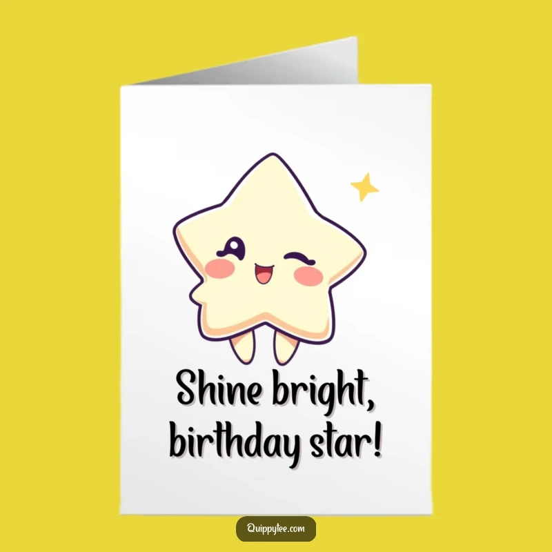 Free Printable Birthday Card: Winking Star - Playful Celebration Download