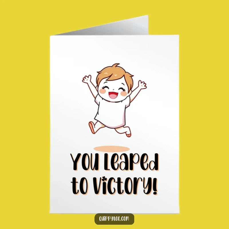 Free Printable Congrats Card: Fabric Swatch Leap Funny Downloadable Gift