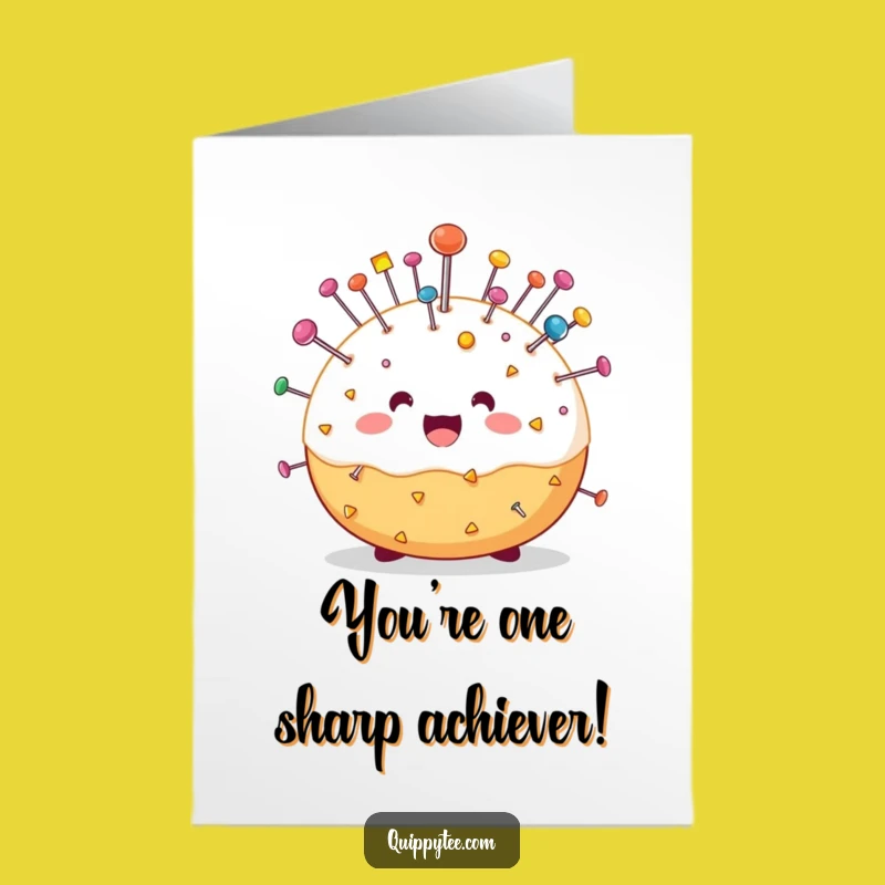 Free Printable Congrats Card: Pin Cushion Celebrates Your Big Win!