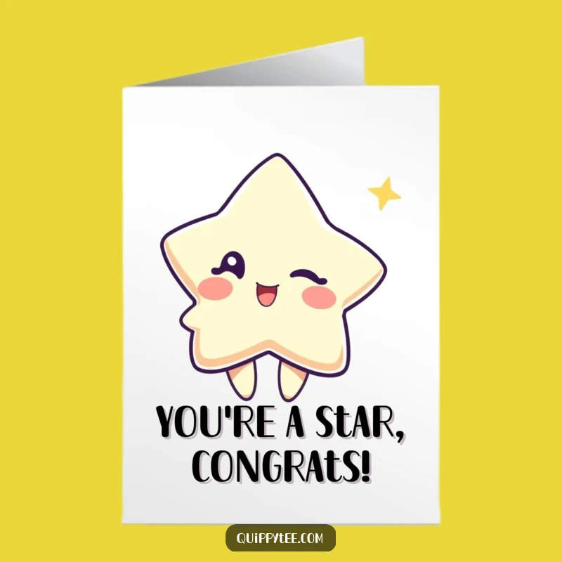 Free Printable Congratulations Card: Winking Star - Playful Success Download