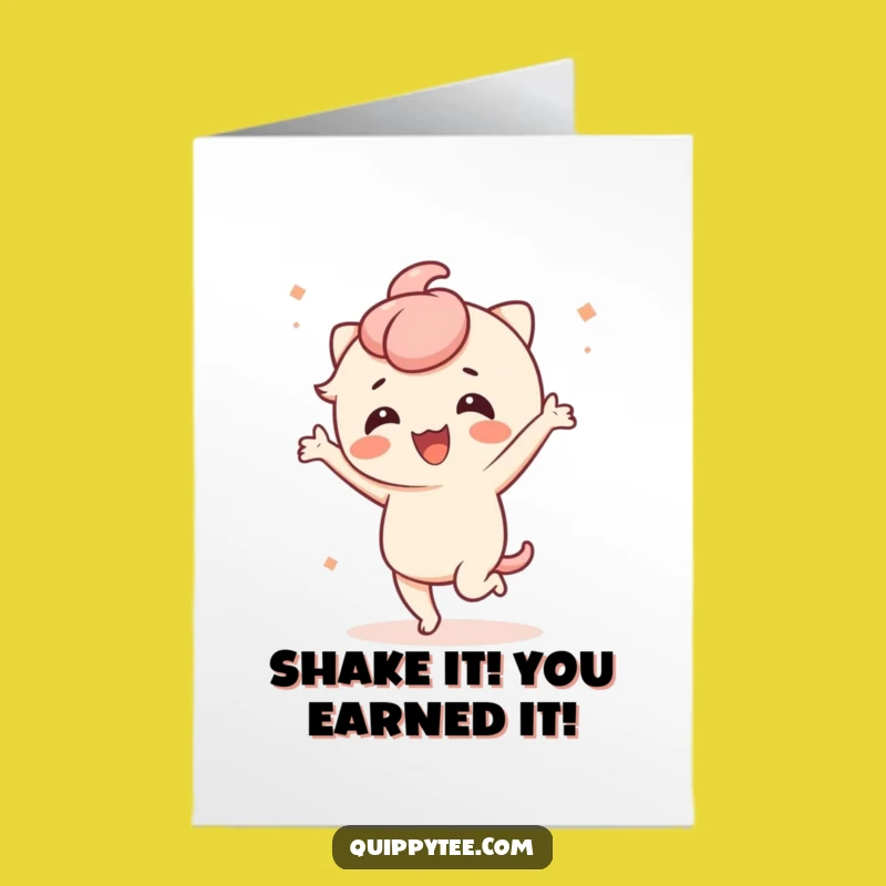 Free Printable Kawaii Dancing Congrats Card - Joyful Downloadable Celebration Gift