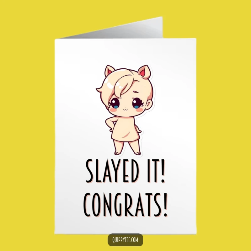 Free Printable Funny Kawaii Congratulations Card: Sassy Success Downloadable Gift