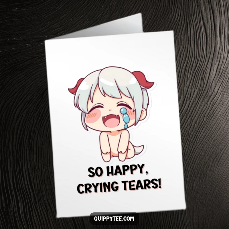 Funny Free Printable Congratulations Card: A cartoon character laughs uncontrollably, with tears of pure joy streaming down their face.