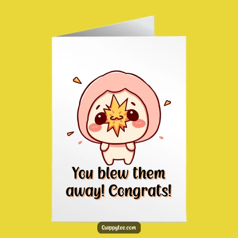 Free Printable Congrats Card: Kawaii Explosion Bubble Funny Downloadable Gift