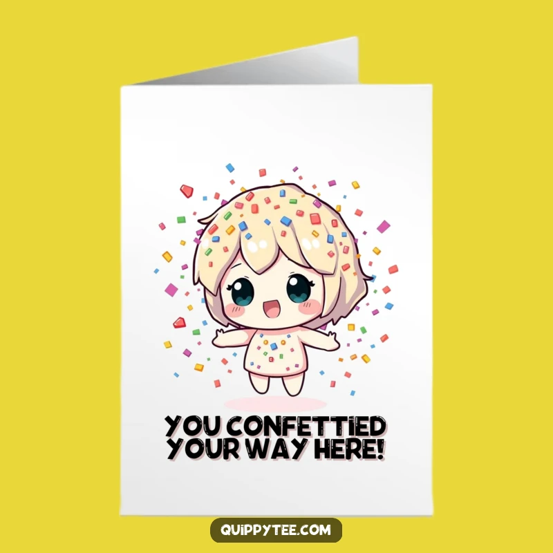 Free Printable Congrats Card: Confetti Sprite Showering Joy! Hilarious Downloadable for Any Win.