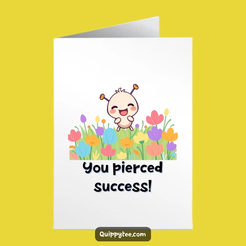 Free Printable Congrats Card: Laughing Needle Poking Funny Downloadable Gift