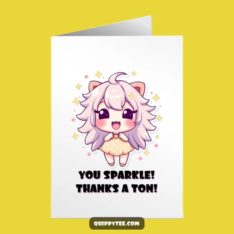 Free Printable Funny Thank You Card: Sparkle Dust Excitement Downloadable Gift