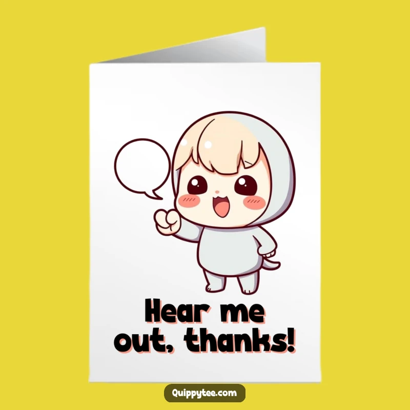 Free Printable Thank You Card: Dramatic Pointing Kawaii, Funny Downloadable