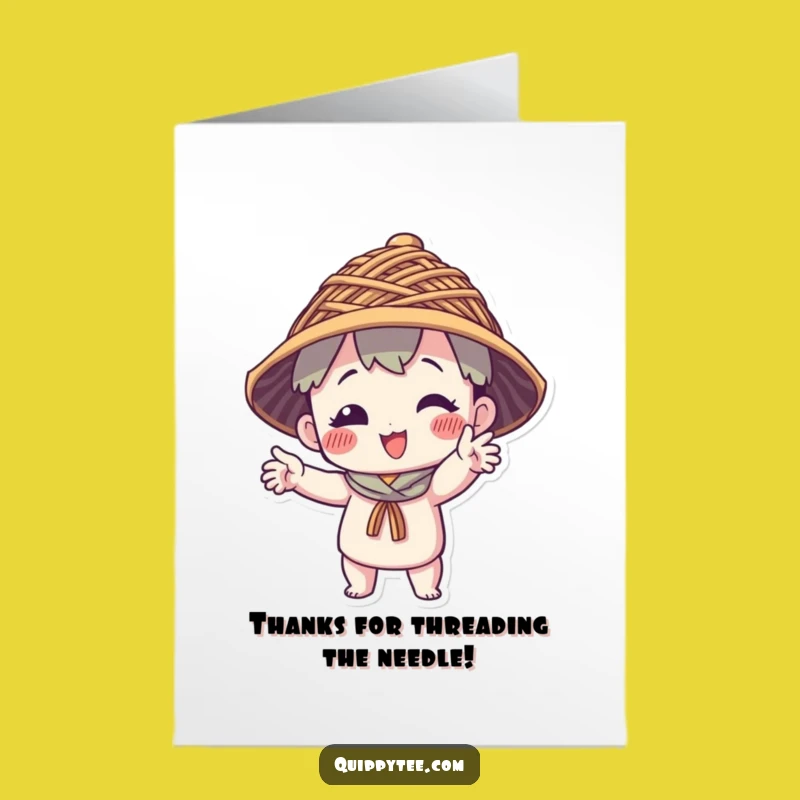 Free Printable Thank You Card: Funky Hat Character Downloadable Appreciation