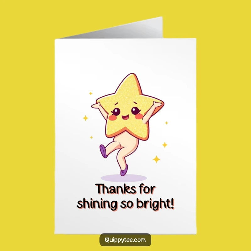 Free Printable Thank You Card: Star's Cartwheel Thanks! Hilarious Downloadable Gift of Gratitude.