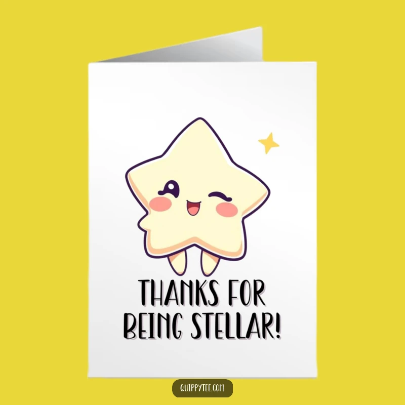 Free Printable Thank You Card: Winking Star - Playful Gratitude Download