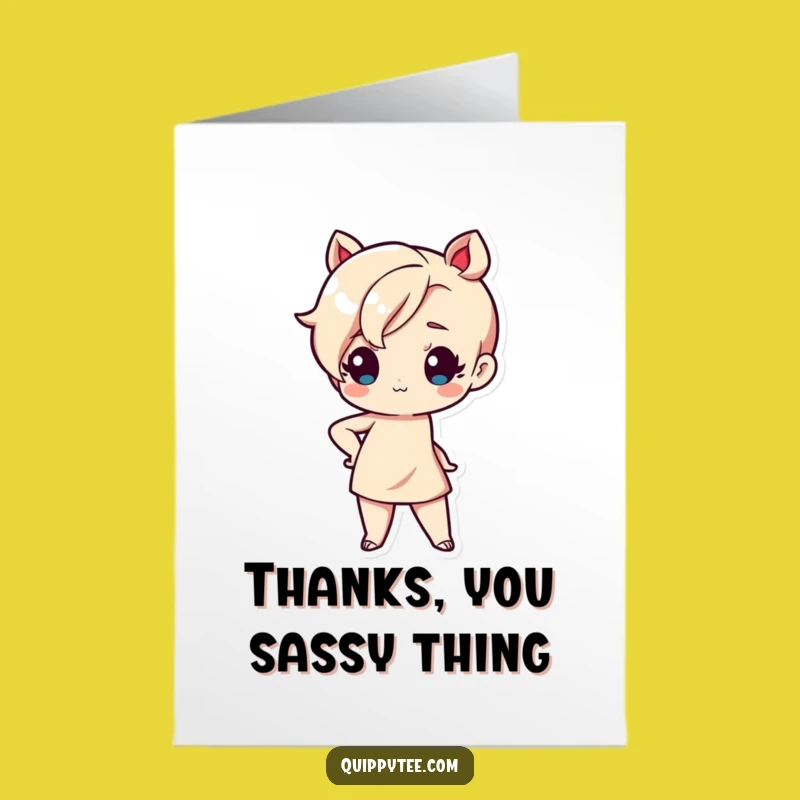 Free Printable Funny Kawaii Thank You Card: Sassy Gratitude Downloadable Gift