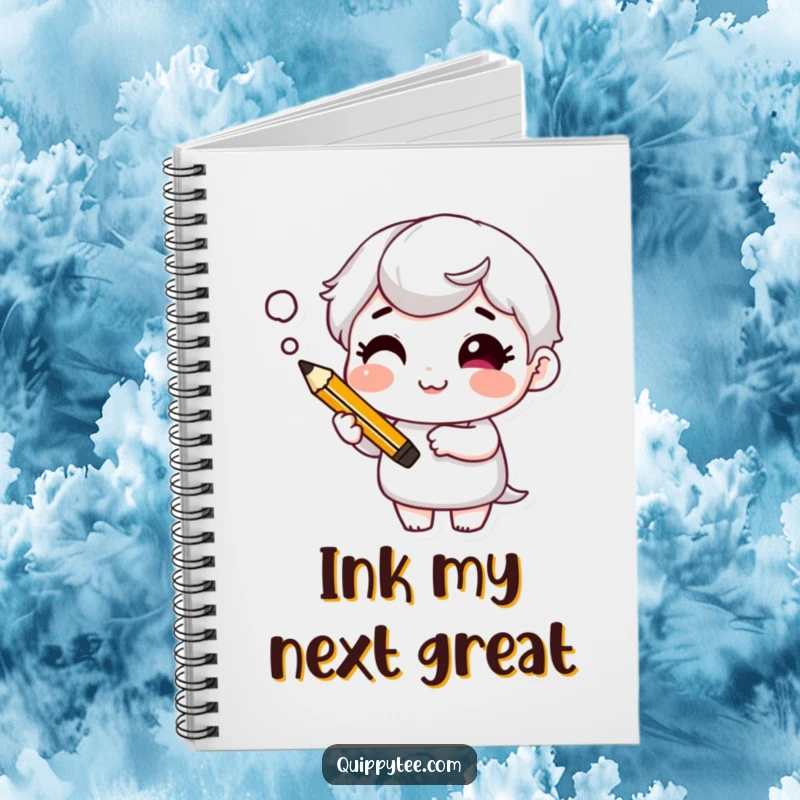 Funny Notebook: Character with a cheeky grin and a thought bubble, perfect for recording clever ideas and witty notes.