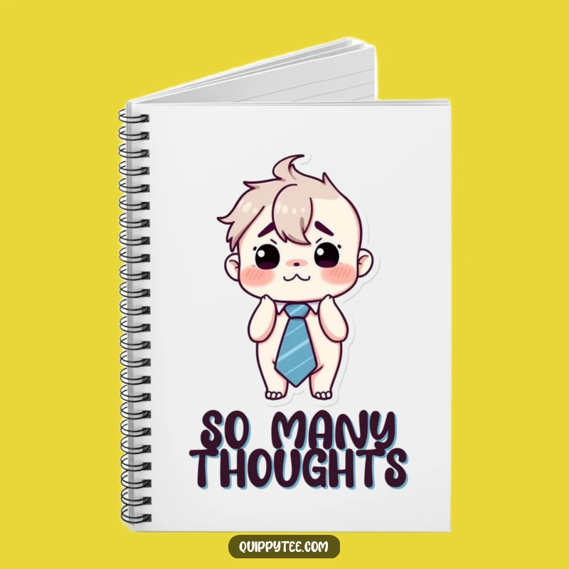 Funny Flustered Kawaii Tie Notebook - Overwhelmed Humor Journal Gift