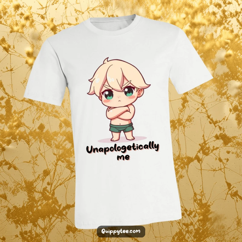 Funny T-Shirt: Character strikes a confident pose, arms crossed, head tilted, a design radiating power and self-assurance.