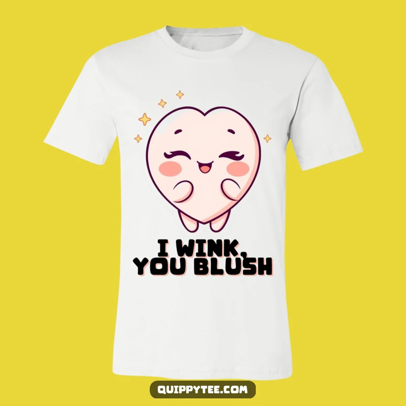 Funny Heart Wink T-Shirt: Show Your Playful Side with Charming Apparel