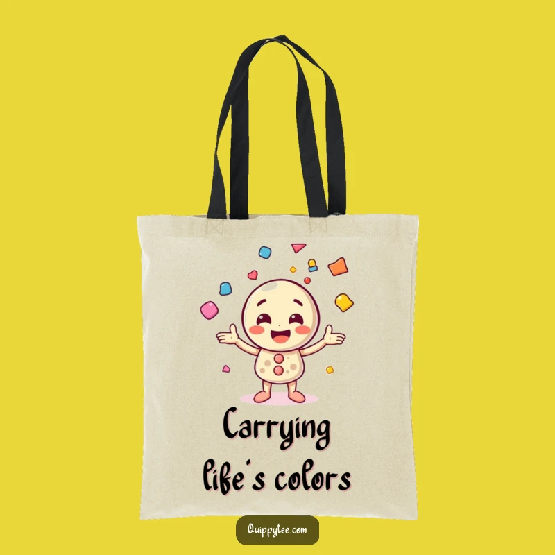 Funny Button Juggling Shapes Tote Bag - Stylish & Colorful Gift