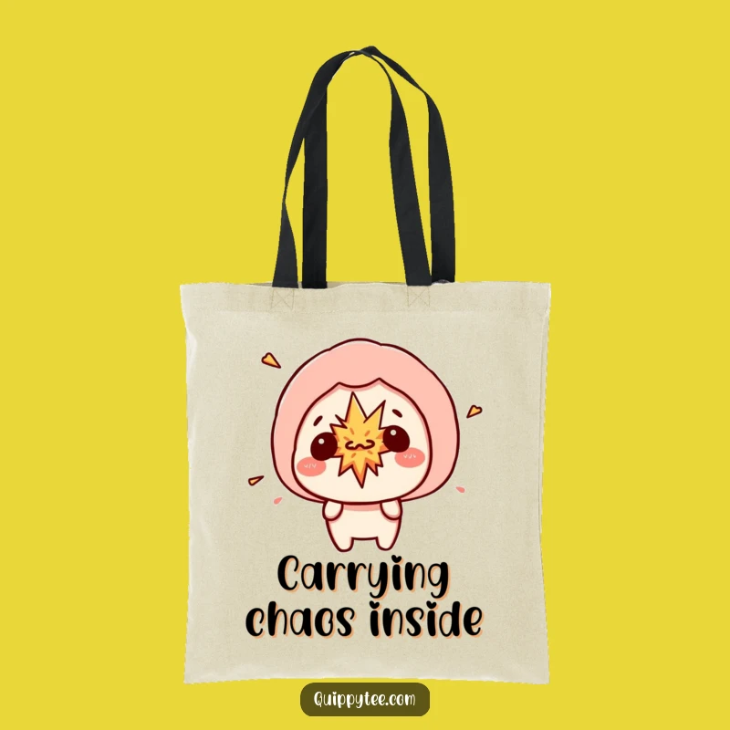 Funny Kawaii Explosion Tote Bag - Hilarious Speech Bubble Carryall Gift
