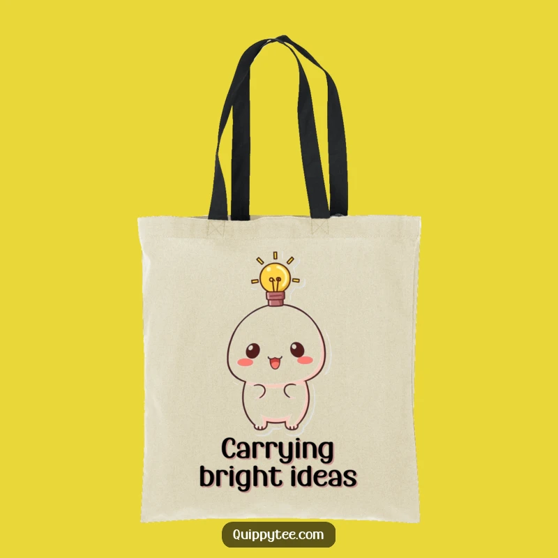 Funny Kawaii Lightbulb Tote Bag: Carry Your Bright Ideas