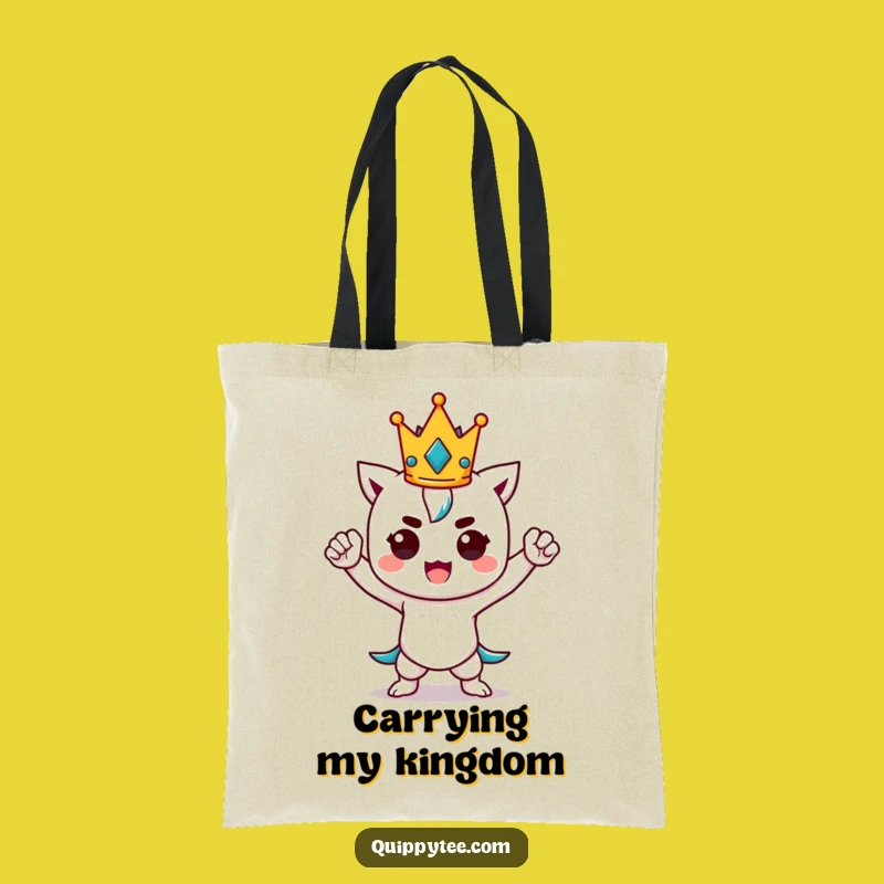 Funny Kawaii Power Pose Tote Bag - Chic Regal Humor Carryall Gift