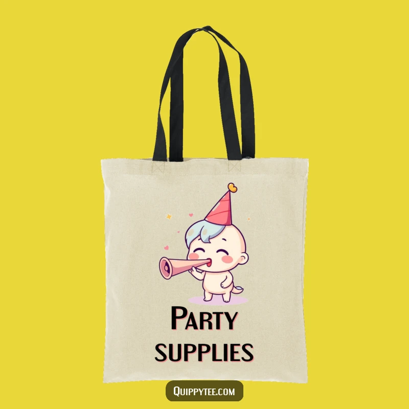 Funny Party Tote Bag: Excited Horn Blower Style, Perfect Funny Gift for Events