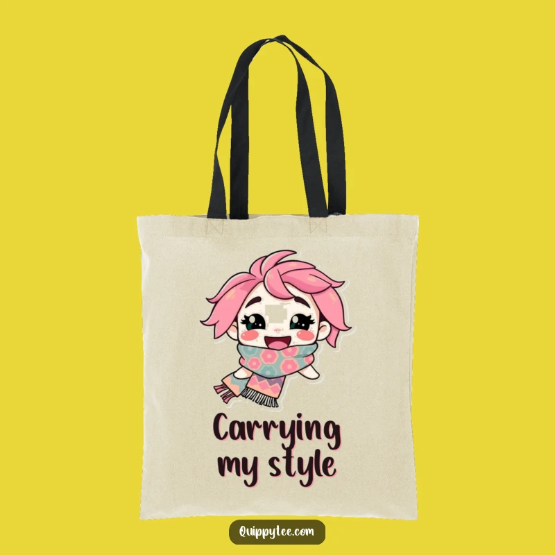 Funny Scarfy Character Tote Bag: Carry Your Essentials with Flair & Humor